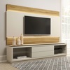 Manhattan Comfort Lincoln 85" TV Stand and Panel, Off White and Cinnamon 2-222751255051
